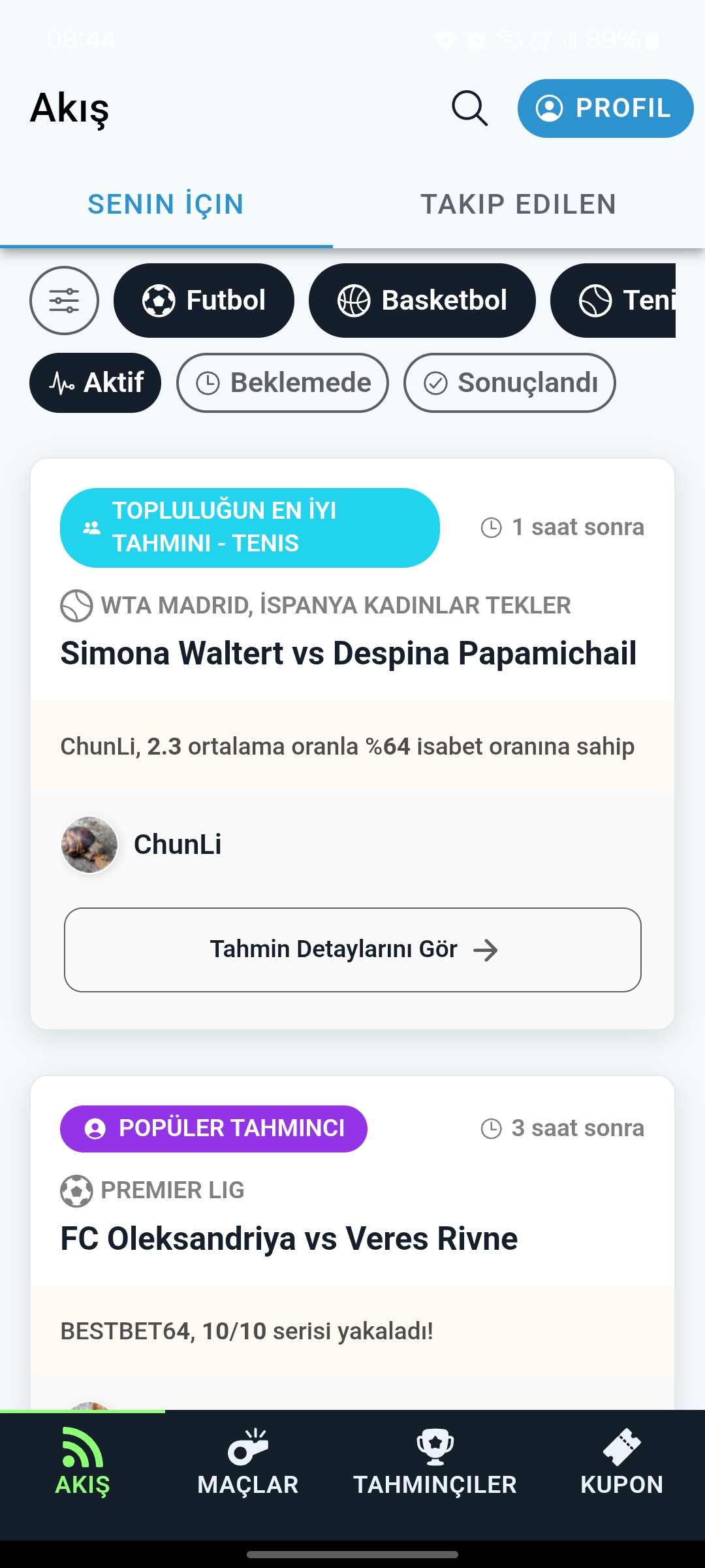 Akış ekran görüntüsü